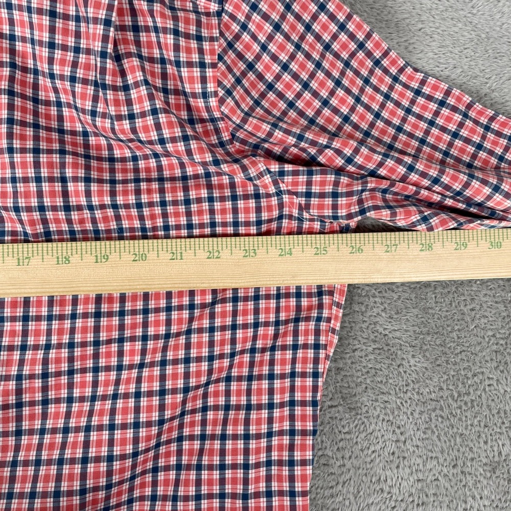 L.L. Bean Button Down Shirt Mens Large Red Blue Plaid Traditional Fit Outdoor - Picture 8 of 10